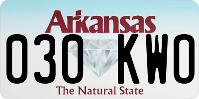 AR license plate 030KWO
