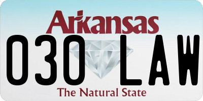 AR license plate 030LAW