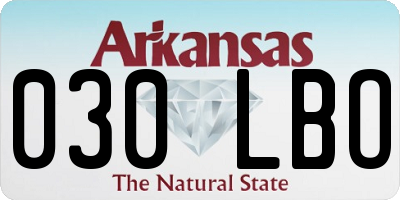 AR license plate 030LBO