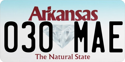 AR license plate 030MAE