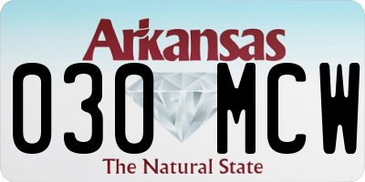 AR license plate 030MCW