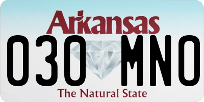 AR license plate 030MNO