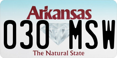 AR license plate 030MSW
