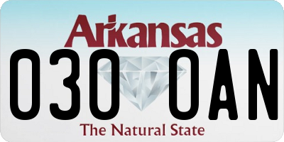 AR license plate 030OAN