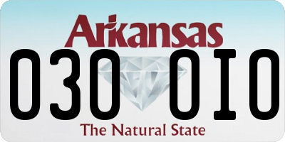AR license plate 030OIO