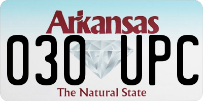 AR license plate 030UPC