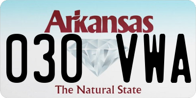 AR license plate 030VWA