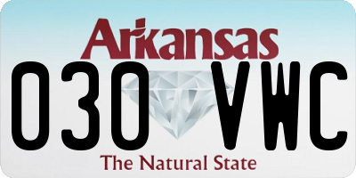 AR license plate 030VWC