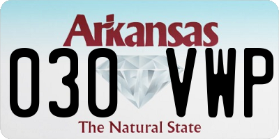AR license plate 030VWP