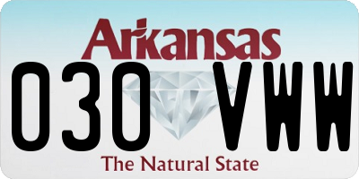 AR license plate 030VWW
