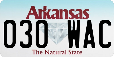 AR license plate 030WAC