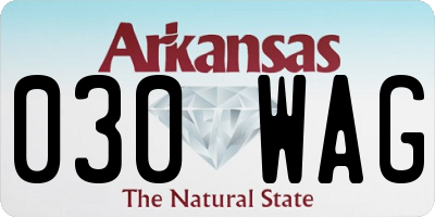 AR license plate 030WAG