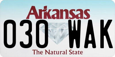 AR license plate 030WAK