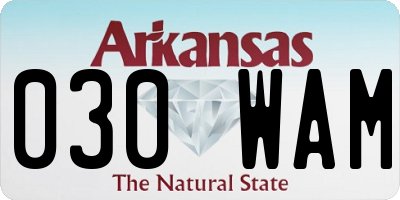 AR license plate 030WAM