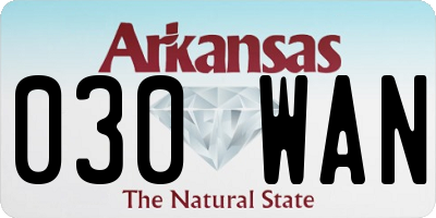 AR license plate 030WAN