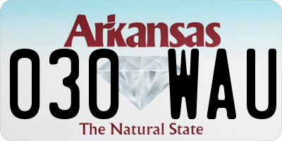 AR license plate 030WAU