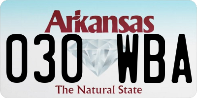 AR license plate 030WBA