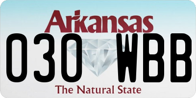 AR license plate 030WBB