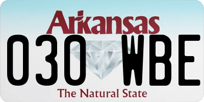 AR license plate 030WBE