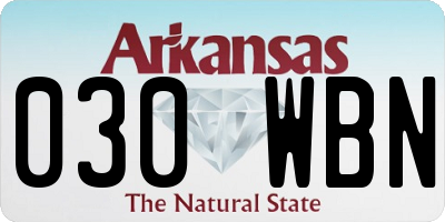 AR license plate 030WBN