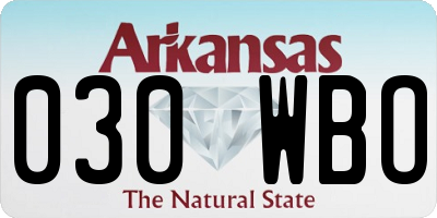 AR license plate 030WBO