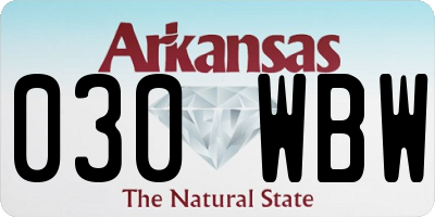 AR license plate 030WBW
