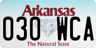 AR license plate 030WCA