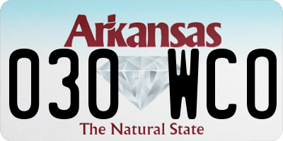 AR license plate 030WCO