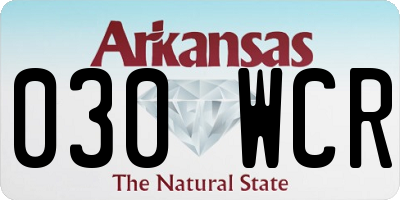 AR license plate 030WCR