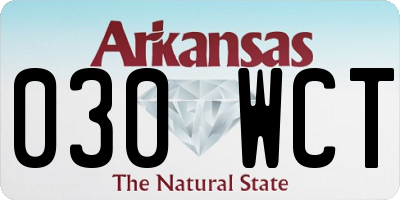AR license plate 030WCT