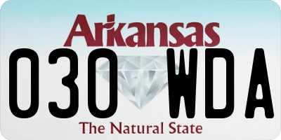AR license plate 030WDA
