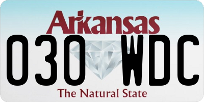 AR license plate 030WDC