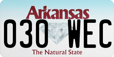 AR license plate 030WEC