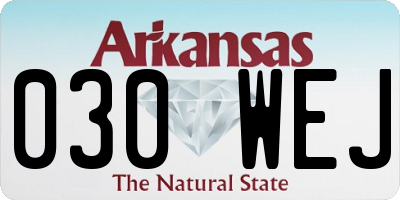 AR license plate 030WEJ