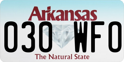 AR license plate 030WFO