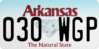 AR license plate 030WGP
