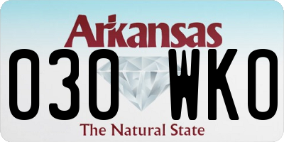 AR license plate 030WKO