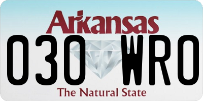AR license plate 030WRO