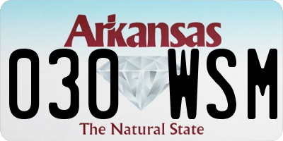 AR license plate 030WSM