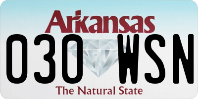 AR license plate 030WSN