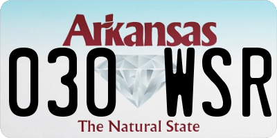 AR license plate 030WSR