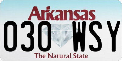 AR license plate 030WSY