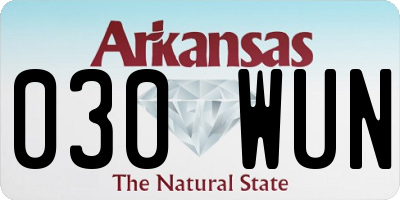 AR license plate 030WUN