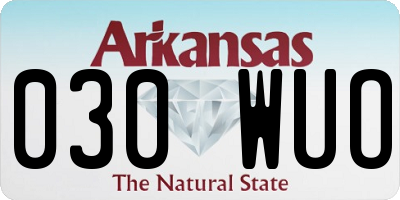 AR license plate 030WUO