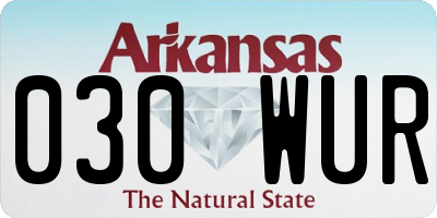 AR license plate 030WUR