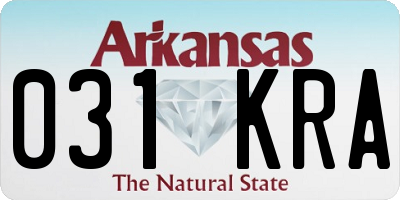 AR license plate 031KRA