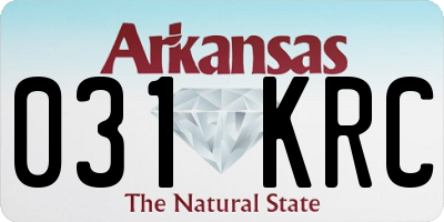 AR license plate 031KRC