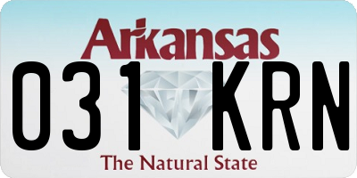 AR license plate 031KRN