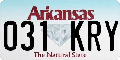 AR license plate 031KRY