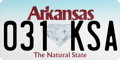 AR license plate 031KSA